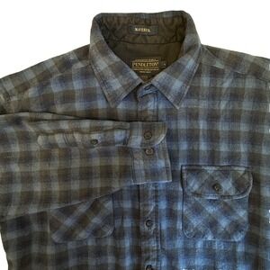 Pendleton Maverik Wool Plaid Shirt Jacket Lined Mens Large L Blue Gray